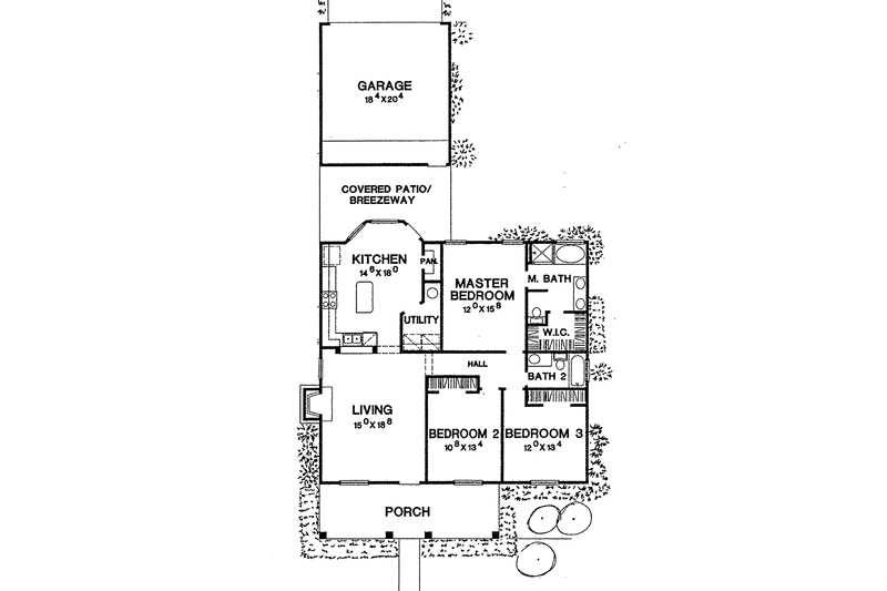 Dream House Plan - Floor Plan - Main Floor for Colonial House Plan #472-236 - 3 bed, 2 bath