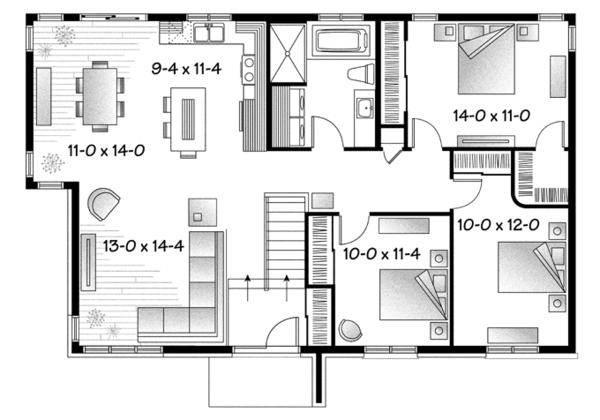 House Plan Design - Contemporary Floor Plan - Main Floor Plan #23-2567