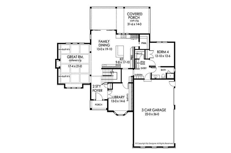 Home Plan - Floor Plan - Main Floor for Traditional House Plan #1010-205 - 4 bed, 3 bath