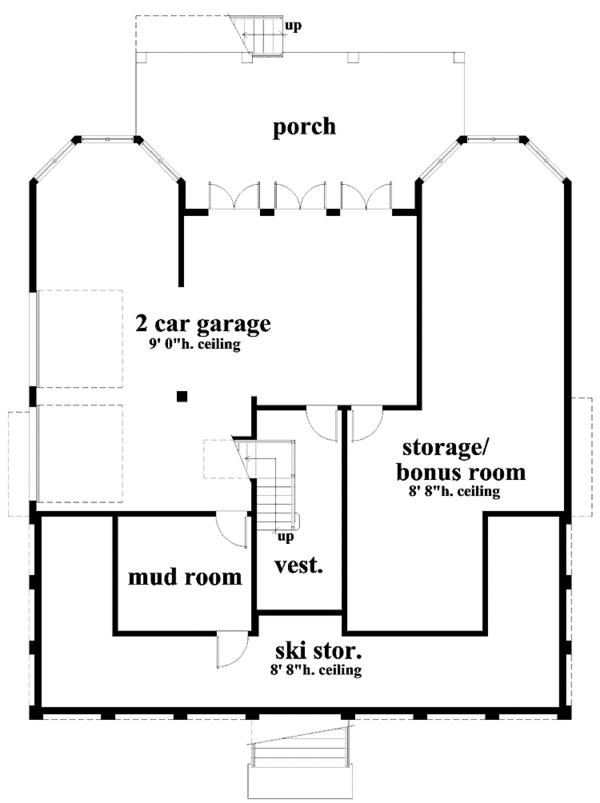 Craftsman Floor Plan - Lower Floor Plan #930-138