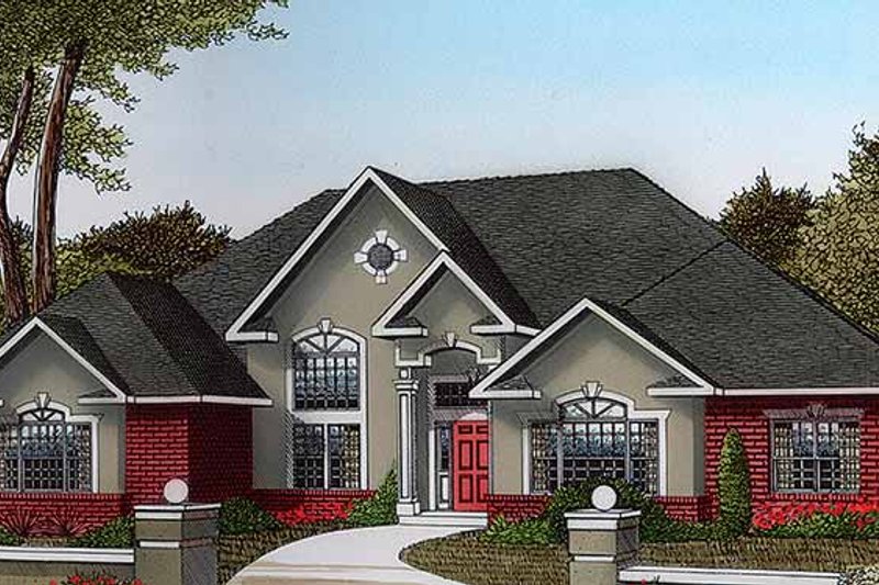 Dream House Plan - Mediterranean Exterior - Front Elevation Plan #11-260