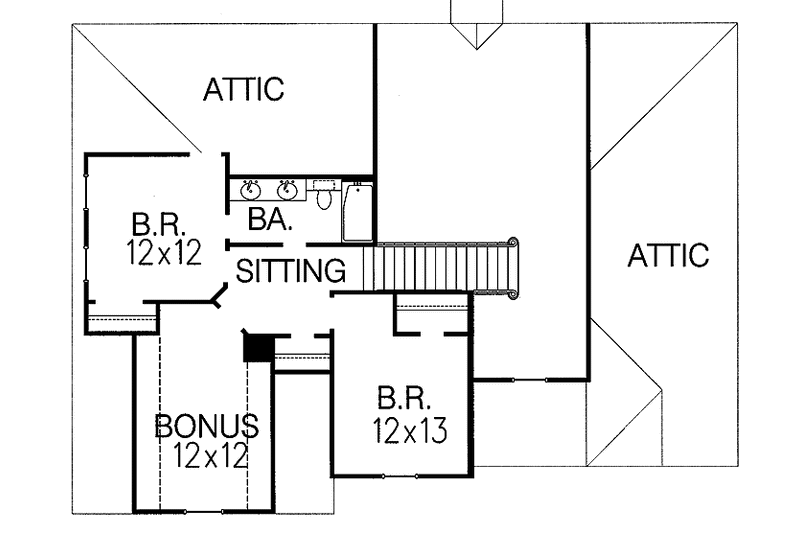 Home Plan - Floor Plan - Upper Floor for Traditional House Plan #15-333 - 3 bed, 2.5 bath
