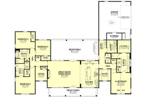 Floor Plan - Main Floor for Farmhouse House Plan #430-420 - 4 bed, 3.5 bath