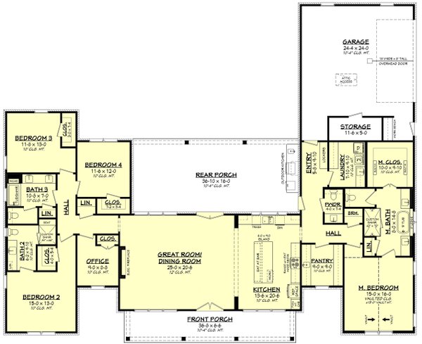 Architectural House Design - Farmhouse Floor Plan - Main Floor Plan #430-420