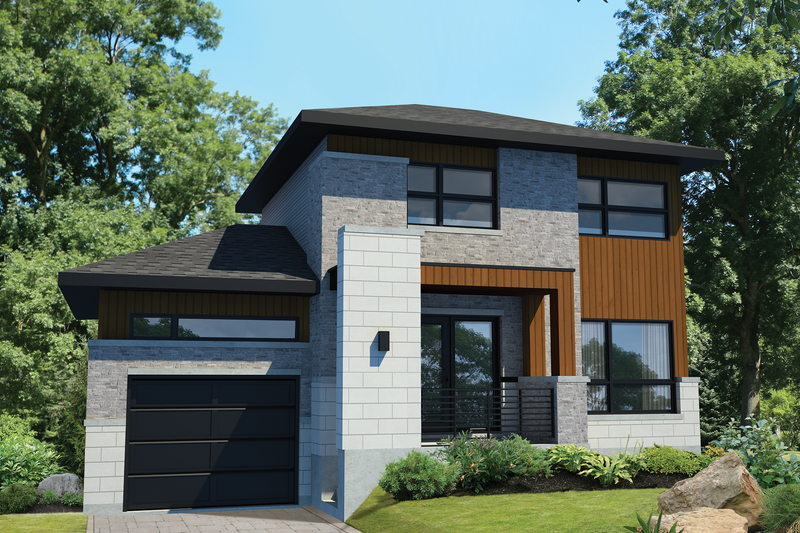 Contemporary Style House Plan - 3 Beds 1 Baths 1251 Sq/Ft Plan #25-4390