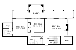 Floor Plan - Lower Floor for Craftsman House Plan #929-505 - 4 bed, 3 bath