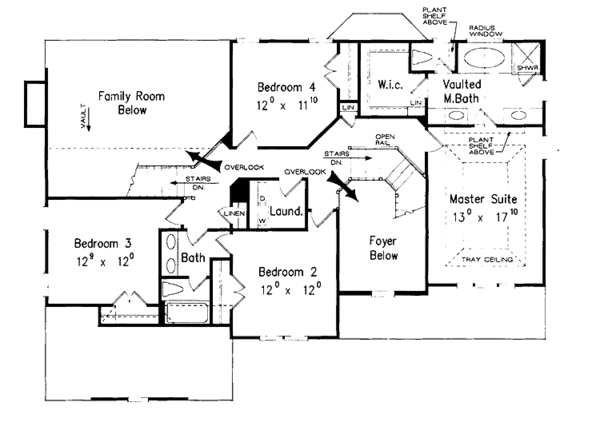 Dream House Plan - Traditional Floor Plan - Upper Floor Plan #927-397