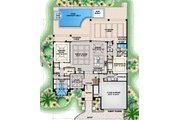 Mediterranean Style House Plan - 4 Beds 4.5 Baths 3616 Sq/Ft Plan #27-562 