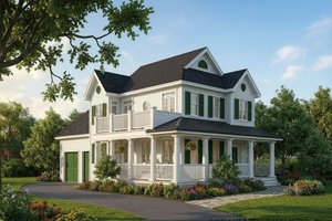 Country Exterior - Front Elevation Plan #930-394