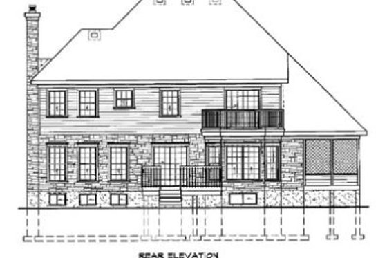 Exterior - Rear Elevation for Farmhouse House Plan #25-2195 - 3 bed, 2.5 bath