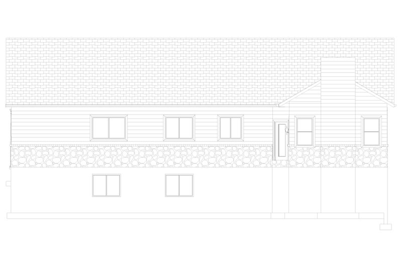 Architectural House Design - Exterior - Rear Elevation 1 for Ranch House Plan #1060-369 - 3 bed, 2 bath