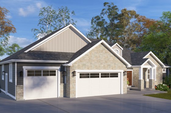 Exterior - Front Elevation 3 for Craftsman House Plan #1060-265 - 3 bed, 2.5 bath