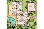 Mediterranean Style House Plan - 3 Beds 3 Baths 4070 Sq/Ft Plan #548-1 