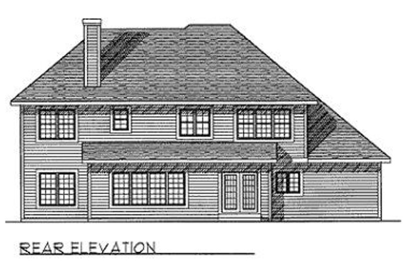 Dream House Plan - Exterior - Rear Elevation for European House Plan #70-444 - 4 bed, 2.5 bath