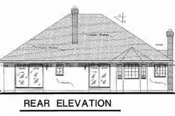 Exterior - Rear Elevation for European House Plan #18-8952 - 3 bed, 2 bath