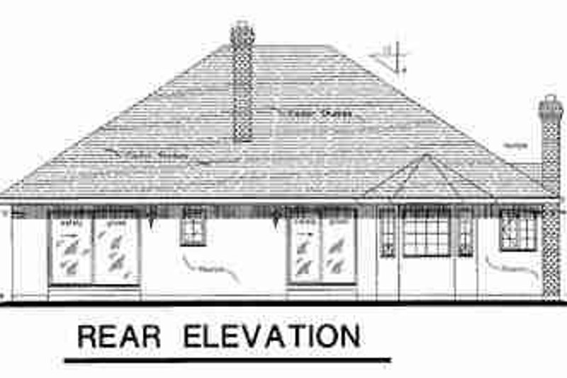 House Design - Exterior - Rear Elevation for European House Plan #18-8952 - 3 bed, 2 bath