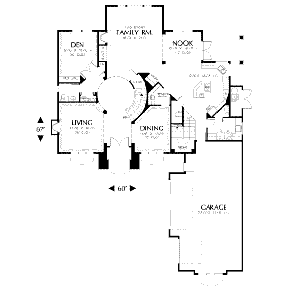 House Design - Mediterranean Floor Plan - Main Floor Plan #48-181