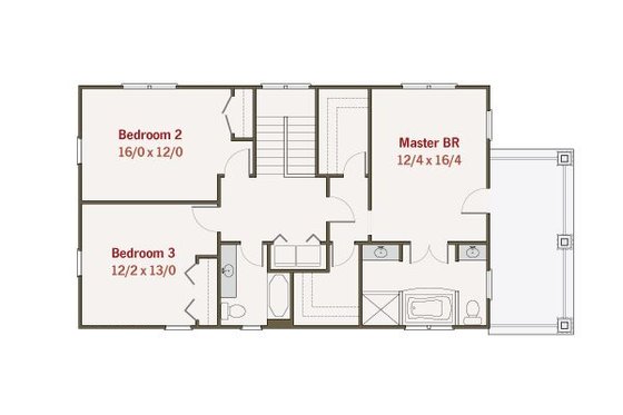 Floor Plan - Upper Floor for Craftsman House Plan #461-34 - 4 bed, 3 bath