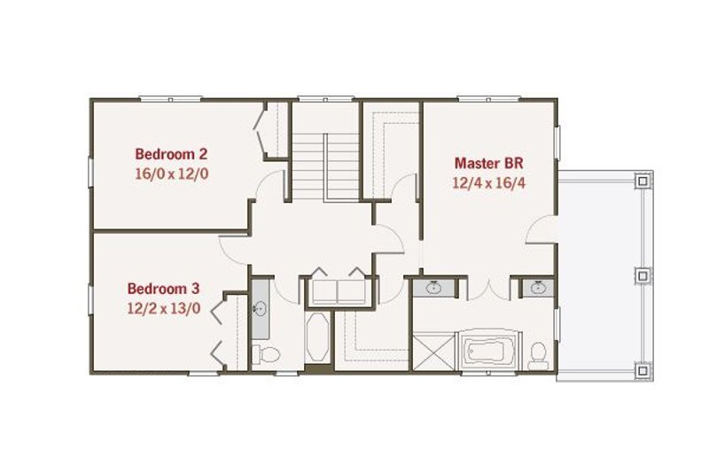 House Design - Floor Plan - Upper Floor for Craftsman House Plan #461-34 - 4 bed, 3 bath