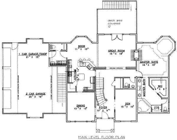 Architectural House Design - Traditional Floor Plan - Main Floor Plan #117-470