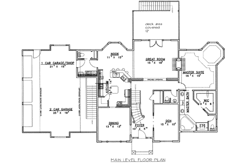 Home Plan - Floor Plan - Main Floor for Cabin House Plan #117-470 - 3 bed, 4 bath