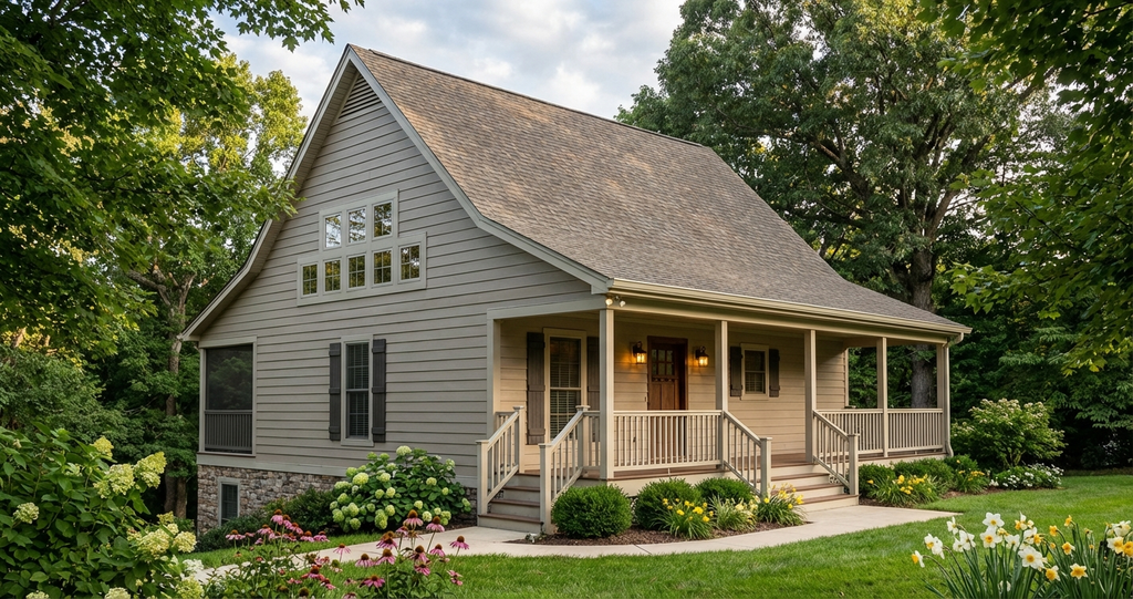 Exterior - Front Elevation 2 for Farmhouse House Plan #406-178 - 2 bed, 1 bath