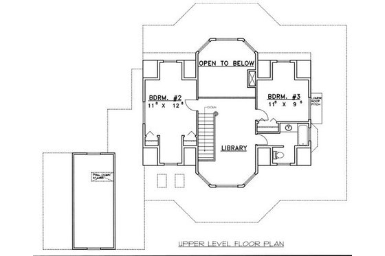 Floor Plan - Upper Floor for Bungalow House Plan #117-539 - 3 bed, 2.5 bath