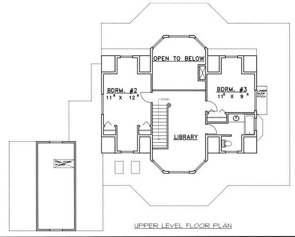 Architectural House Design - Floor Plan - Upper Floor for Bungalow House Plan #117-539 - 3 bed, 2.5 bath