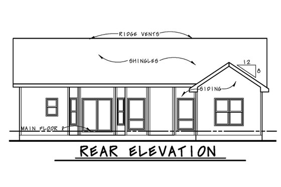 Exterior - Front Elevation 3 for Ranch House Plan #20-2291 - 3 bed, 2.5 bath
