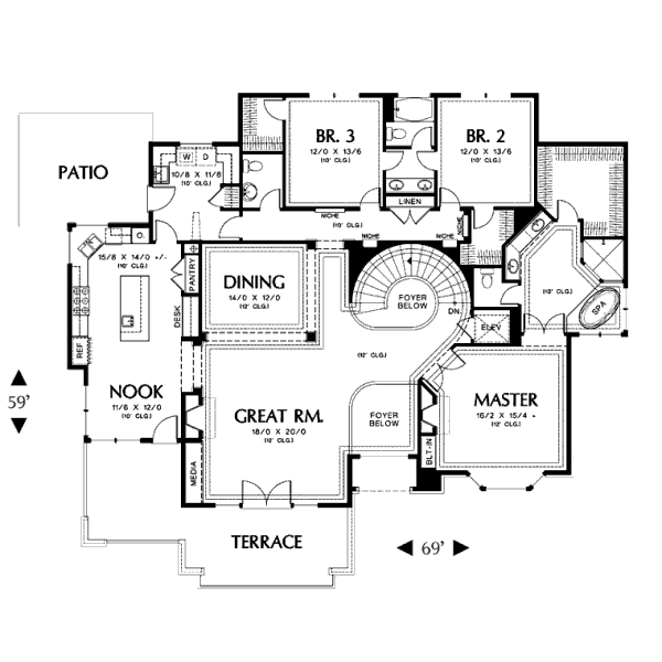 House Design - Contemporary Floor Plan - Main Floor Plan #48-429