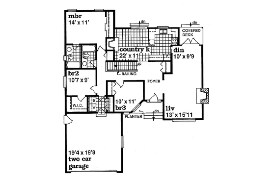 Floor Plan - Main Floor for Traditional House Plan #47-249 - 3 bed, 2 bath