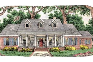 Southern Exterior - Front Elevation Plan #406-267