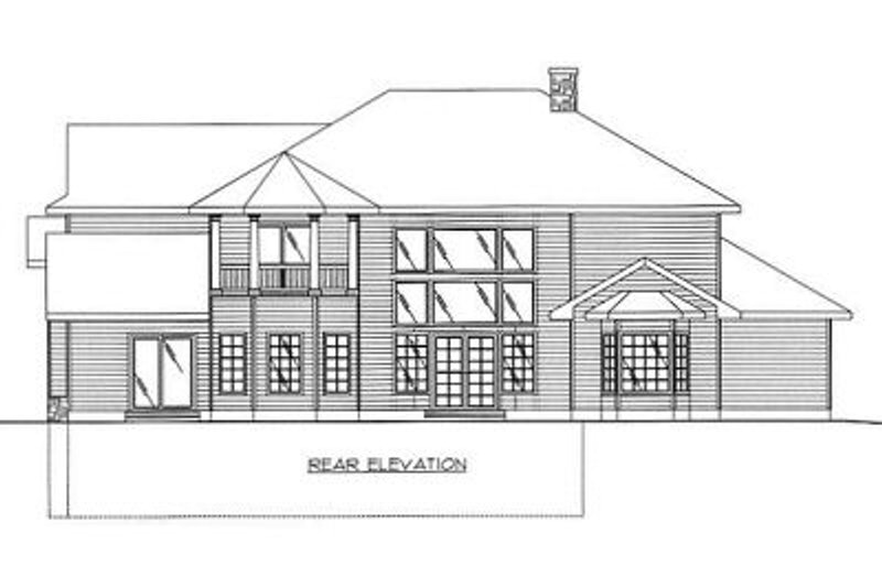 Home Plan - Exterior - Rear Elevation for European House Plan #117-537 - 6 bed, 6.5 bath
