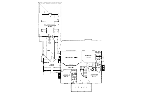Floor Plan - Upper Floor for Southern House Plan #137-218 - 4 bed, 4 bath