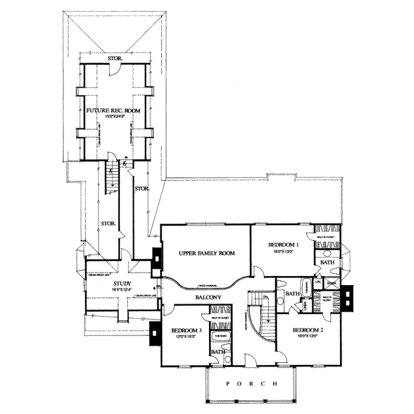 Southern Floor Plan - Upper Floor Plan #137-218