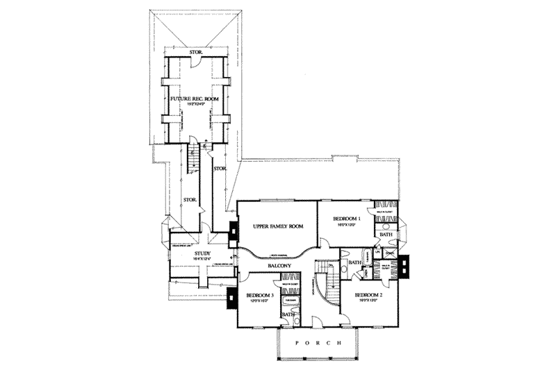 Home Plan - Floor Plan - Upper Floor for Southern House Plan #137-218 - 4 bed, 4 bath