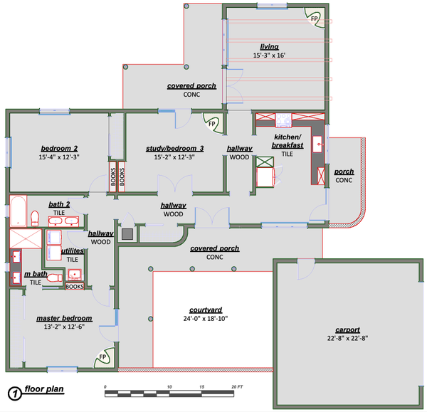 Home Plan - Adobe / Southwestern Floor Plan - Main Floor Plan #450-9