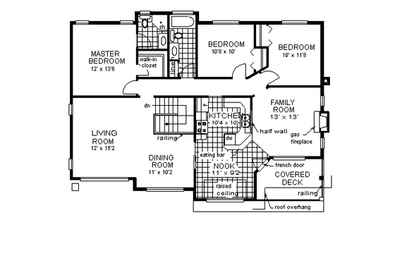 Floor Plan - Main Floor for European House Plan #18-265 - 4 bed, 2.5 bath