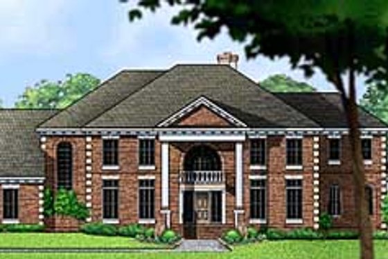 Exterior - Front Elevation for Classical House Plan #67-627 - 4 bed, 4.5 bath