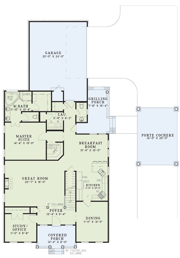 Colonial Floor Plan - Main Floor Plan #17-2113