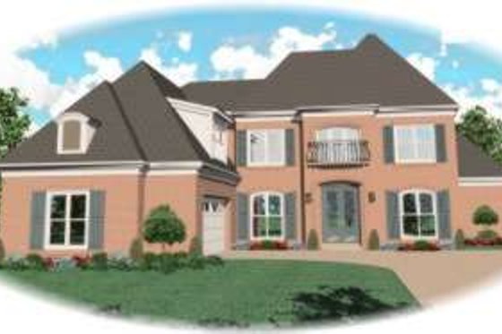 Exterior - Front Elevation for European House Plan #81-1139 - 4 bed, 4 bath