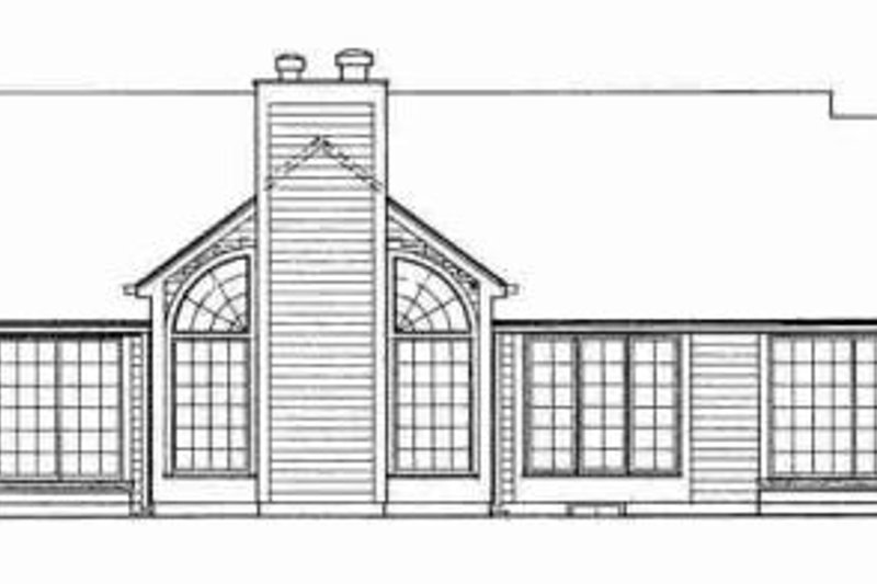 Dream House Plan - Exterior - Rear Elevation for Ranch House Plan #72-303 - 3 bed, 2 bath