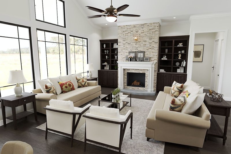 Home Plan - Interior - Family Room for Ranch House Plan #54-548 - 3 bed, 2.5 bath