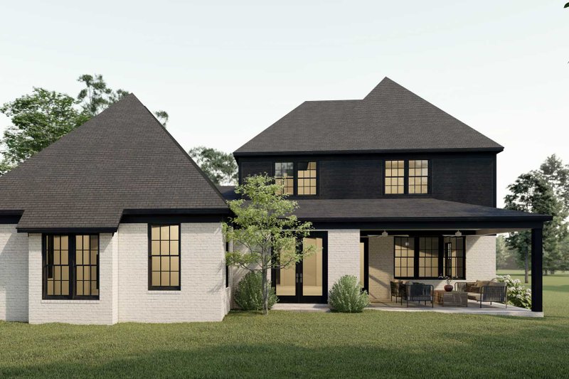 House Blueprint - Exterior - Rear Elevation 1 for Tudor House Plan #1079-7 - 5 bed, 4 bath