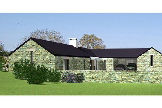 Exterior - Front Elevation for Modern House Plan #520-7 - 3 bed, 2 bath