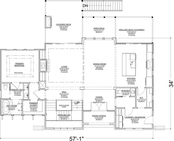House Blueprint - Floor Plan - Main Floor for Tudor House Plan #1116-41 - 5 bed, 6.5 bath