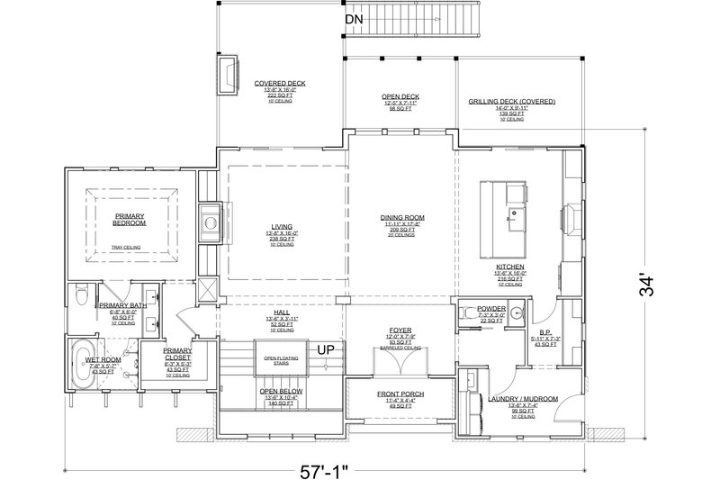 House Blueprint - Floor Plan - Main Floor for Tudor House Plan #1116-41 - 5 bed, 6.5 bath