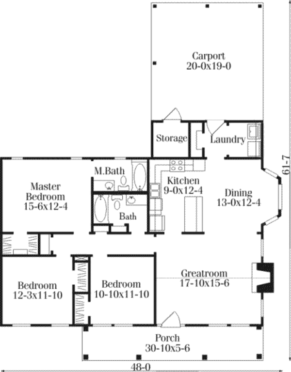 Farmhouse Floor Plan - Main Floor Plan #406-243