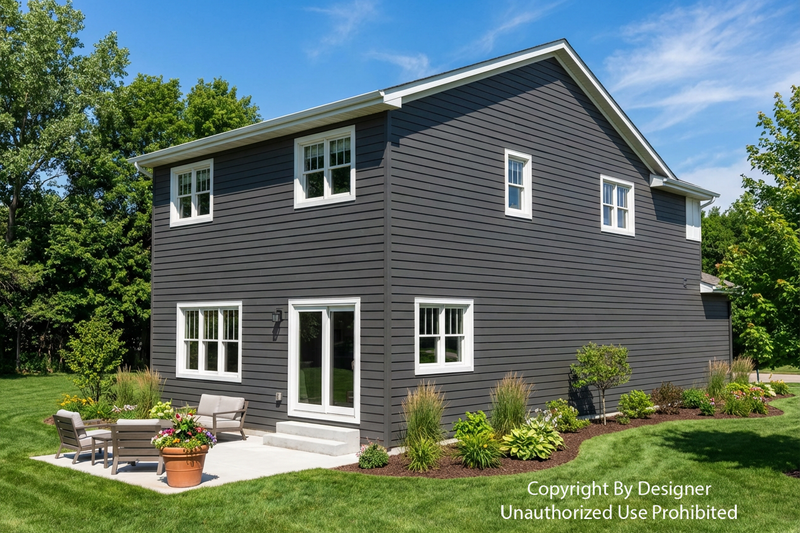 House Blueprint - Exterior - Rear Elevation 1 for Farmhouse House Plan #51-1543 - 3 bed, 2.5 bath