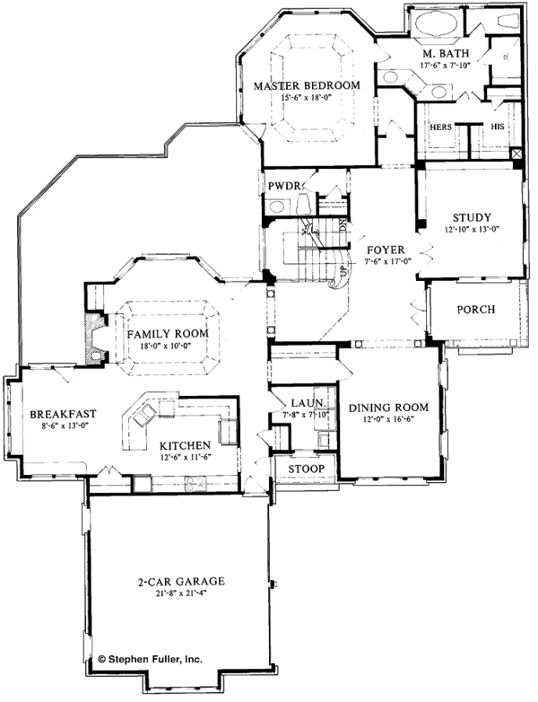 House Plan Design - Tudor Floor Plan - Main Floor Plan #429-233